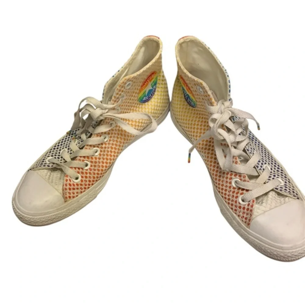 Converse Chuck Taylor All Star Pride Mesh High Top Sneakers - Size M7.5 W9.5 - Picture 1 of 5